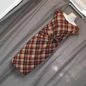 Anne Klein cap sleeve,  gathered side, dress.